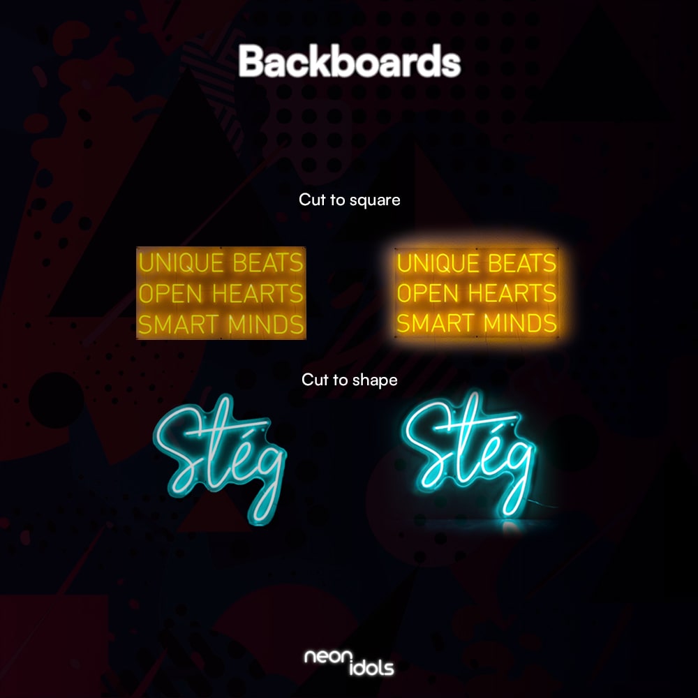 LED-Neon Felirat hátlapok